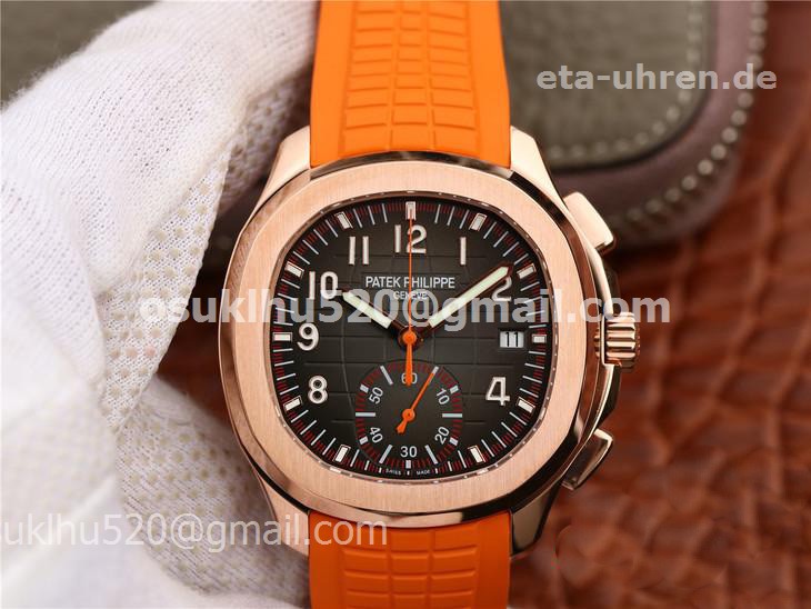 Patek Philippe Aquanaut Chronograph Rosegold orange Kautschukband